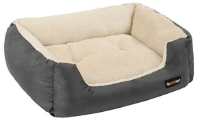 Cama para cães 80 x 65 x 20 cm com almofada reversível cinzento