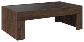 Mesa de centro luzes LED Infinity 90x50x30 cm carvalho castanho