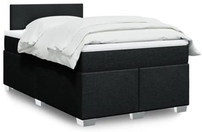 vidaXL Cama com molas/colchão 120x200 cm tecido preto