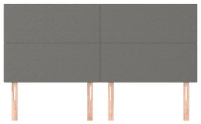 Cabeceira de cama 4 pcs tecido 80x5x78/88 cm cinzento-escuro