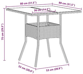 Conjunto de Jantar de 5 Peças Cinza Claro Rattan