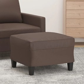 vidaXL Apoio de pés 60x50x41 cm couro artificial castanho