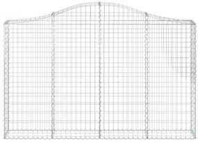 Cestos gabião arqueados 4pcs 200x30x120/140cm ferro galvanizado