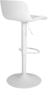 Banco de bar Almada em couro sintético 43,5 x 75-104 x 46 cm Branco