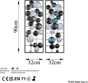 Acessório Decorativo de Parede Camber – Multicolor – 32x92x4 cm (2 Peç