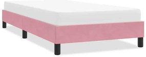 vidaXL Estrutura de cama com colchão 80x210 cm veludo rosa