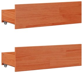 Cama com estante sem colchão 75x190cm pinho maciço castanho-mel