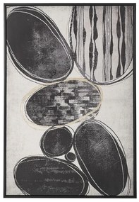 Quadro com motivo abstrato em preto e branco 63 x 93 cm LONIGO Beliani