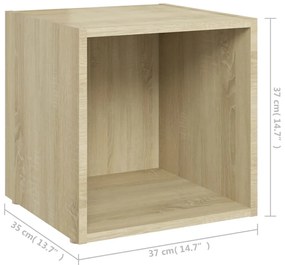 8 pcs conjunto móveis de TV derivados madeira carvalho sonoma