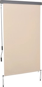 Outsunny Toldo Vertical para Varanda Toldo Lateral Protetor contra Vento Persiana Lateral de Privacidade com Manivela Tecido de Poliéster+Alumínio Creme branco 200 x 120 cm | Aosom Portugal