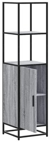 Armário alto 35,5x35x139 cm madeira e metal cinza sonoma