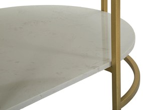 MESA DE CENTRO IZMIR 90X60X45 CM DOURADO E BRANCO