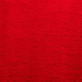 Tapete pelo curto macio e lavável HUARTE 200x200 cm vermelho