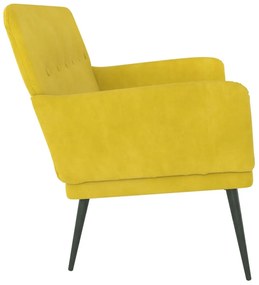 Banco 108x79x79 cm veludo amarelo