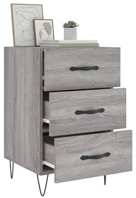 Mesa de cabeceira 40x40x66 cm derivados madeira cinzento sonoma