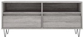 Móvel de TV 100x34,5x44,5 cm derivados madeira cinzento sonoma