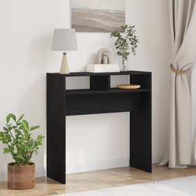 vidaXL Mesa Console de Carvalho Preto - 78x30x80 cm - Feita de Madeira Engenheirada
