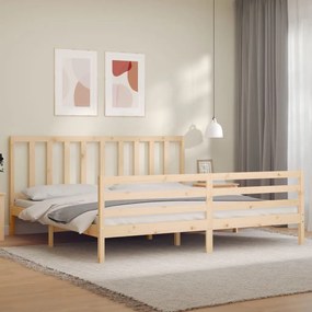 3193876 vidaXL Estrutura de cama com cabeceira 200x200 cm madeira maciça
