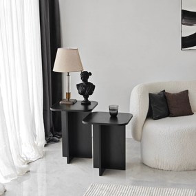 Conjunto de Mesas de Apoio Blues – Preto – 40x50x40 cm &amp; 40x55x40 cm