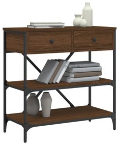 Mesa consola 75x34,5x75 cm derivados madeira carvalho castanho