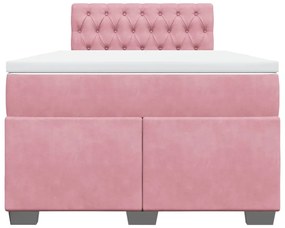 Cama boxspring com colchão 120x190 cm veludo rosa