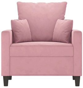 Poltrona Cinha - Cor Rosa - 78x77x80 cm - Em Veludo e Estrutura em Met