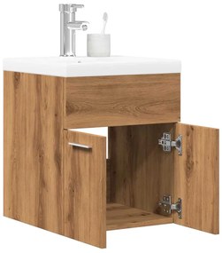 vidaXL 2 pcs móveis de casa de banho deriv. madeira carvalho artisiano