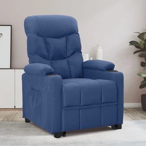 vidaXL Poltrona reclinável tecido azul