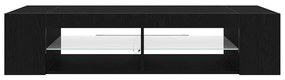 Estante de TV vidaXL com Luzes LED em Carvalho Preto 135x39x30cm em Ma