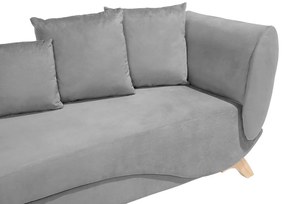 Chaise-longue à direita de 2 lugares com arrumação em veludo cinzento claro MERI Beliani