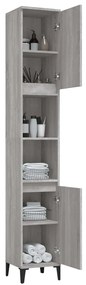 Armário WC 30x30x190 cm derivados de madeira cinzento sonoma