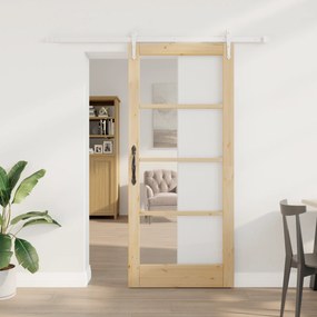 Conjunto de Porta Deslizante vidaXL com Conjunto de Ferragens 78x202 c