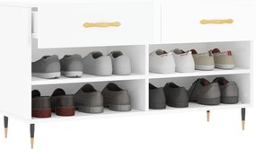 Banco sapateira 102x35x55 cm derivados madeira branco brilhante