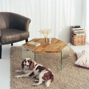 Mesa de Café Hexagon – Cor Carvalho – 80x35x70 cm