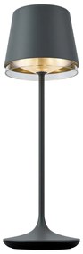 Candeeiro de Mesa Cinzento Escuro Incl. LED IP65 Recarregável com Estação de Carregamento - Bass Moderno