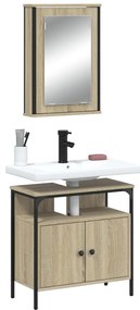 vidaXL 2 pcs conj. móveis casa banho derivados madeira carvalho sonoma
