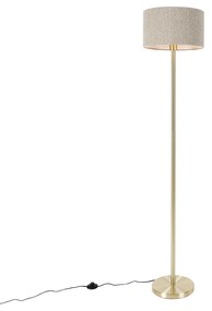 Luminária de pé latão com abajur taupe 35 cm - Simplo Design,Moderno