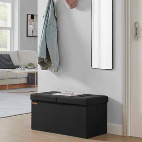 Banco com espaço de arrumação 38 x 76 x 38 cm Preto