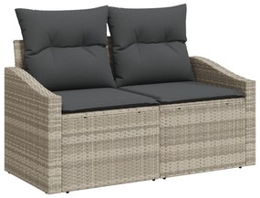 Conjunto de Jantar de Jardim com 5 Peças e Almofadas Cinza Claro em Ra