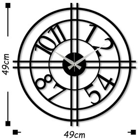 Relógio Decorativo de Metal Watch-033 – Preto – 49 x 49 cm