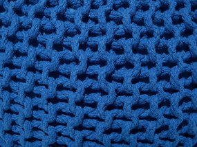 Pufe redondo em tricot azul 50 x 35 cm CONRAD Beliani