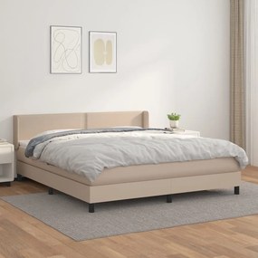 vidaXL Cama com molas/colchão 180x200 cm couro artificial cappuccino