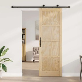 Porta Deslizante com Conjunto de Ferragens 78x232 cm Madeira de Pinho