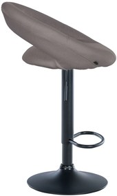 Conjunto de 2 bancos de bar Olinda em tecido e com estrutura preta 52 x 77-97 x 47 cm Cinzento