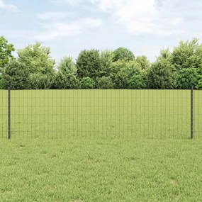 vidaXL Cerca Euro com 5 Postes em U Cinza 0.6x10 m de Aço