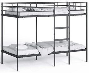 Beliche sem colchão 90x190 cm aço preto