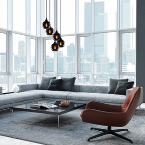 Candeeiro de Teto Smoked – Fumê – 50 x 50 cm