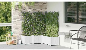 Jardineira com Treliça 5 pcs Branca 120x120x143 cm