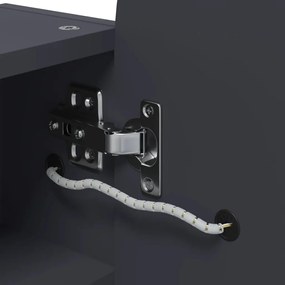 Armário espelhado arqueado p/ casa de banho c/ luz LED cinzento