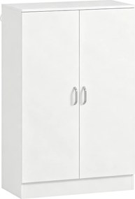 HOMCOM Armário de sapatos com 2 portas, 6 prateleiras ajustáveis, dobradiças com fecho suave para 21 pares, madeira natural | Aosom Portugal